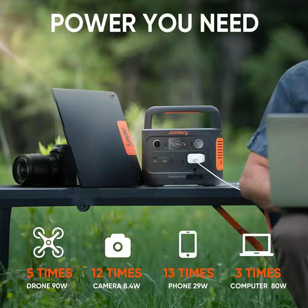 300W Continuous/600-Watt Peak Output Power Station Explorer 300 plus Push Button Start Battery Generator for Outdoors