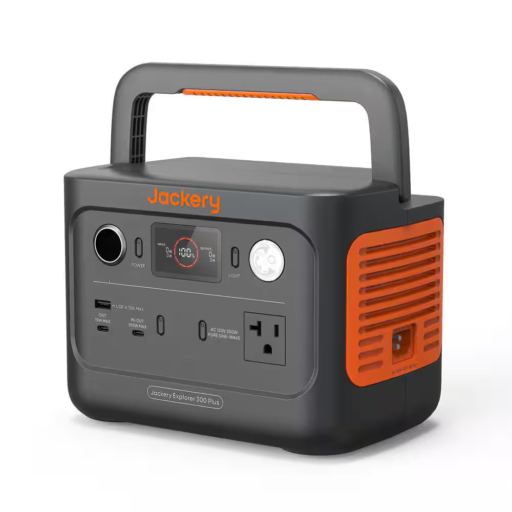 300W Continuous/600-Watt Peak Output Power Station Explorer 300 plus Push Button Start Battery Generator for Outdoors