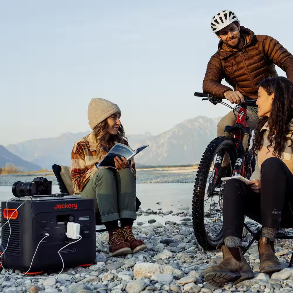 3000W Output/6000W Peak Portable Solar Power Station Explorer 2000 plus Push Start Battery Generator for Outdoors Home