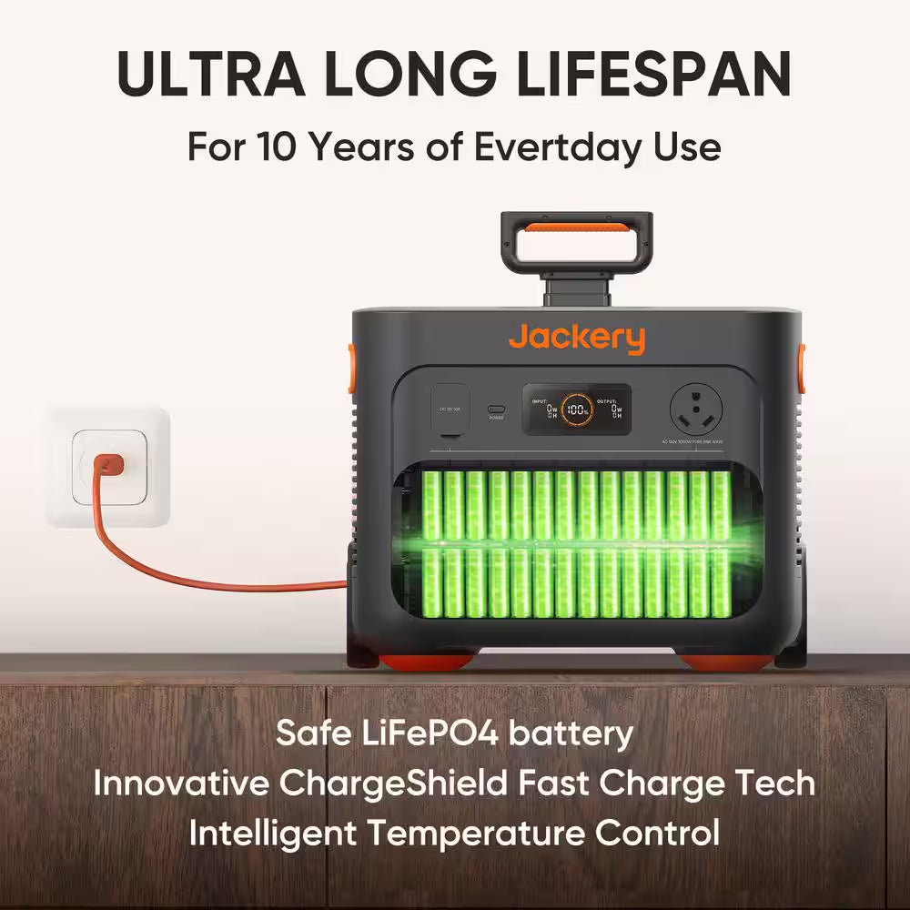 3000W Output/6000W Peak Portable Solar Power Station Explorer 2000 plus Push Start Battery Generator for Outdoors Home