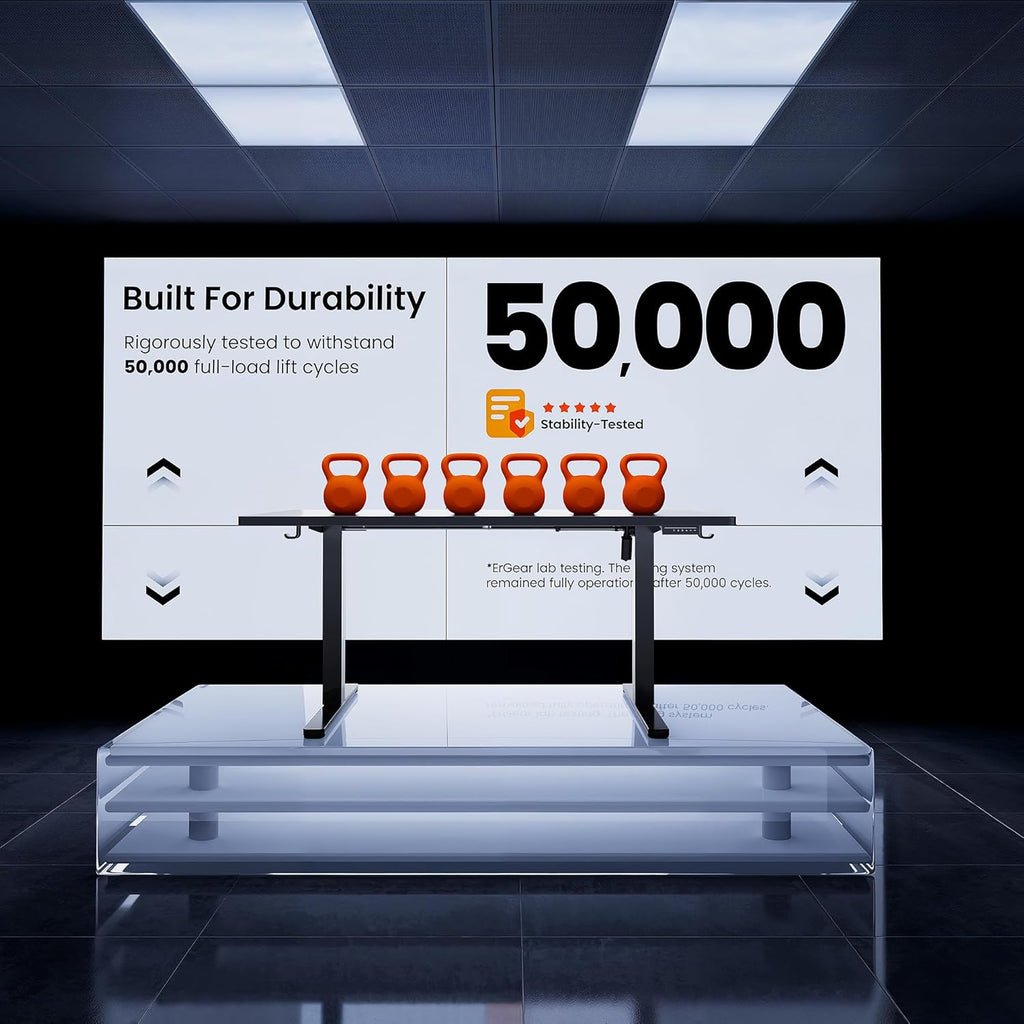 Height Adjustable Electric Standing Desk, 47.2 X 23.6 Inches Sit Stand up Desk, Memory Computer Home Office Desk with Two-Piece Desktop (Black)