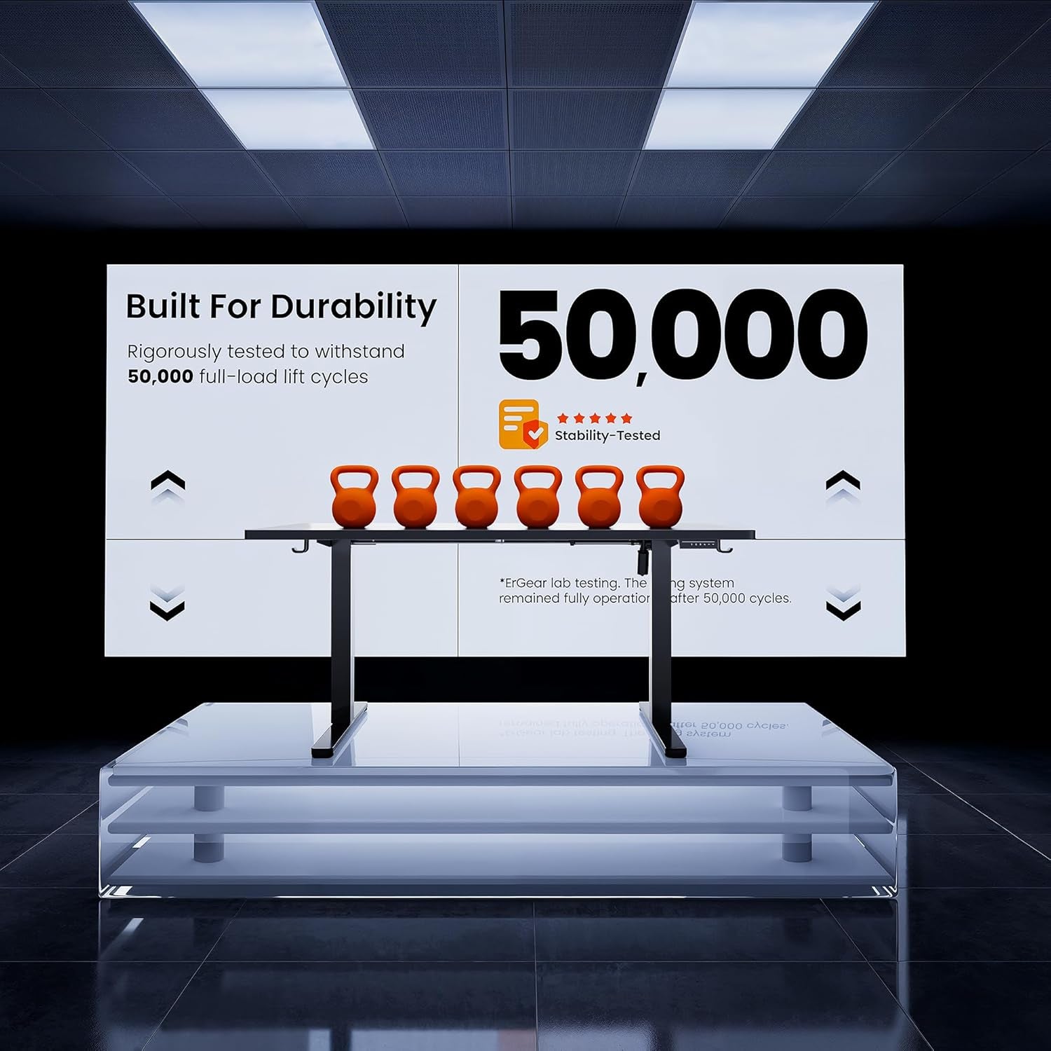 Height Adjustable Electric Standing Desk, 47.2 X 23.6 Inches Sit Stand up Desk, Memory Computer Home Office Desk with Two-Piece Desktop (Black)