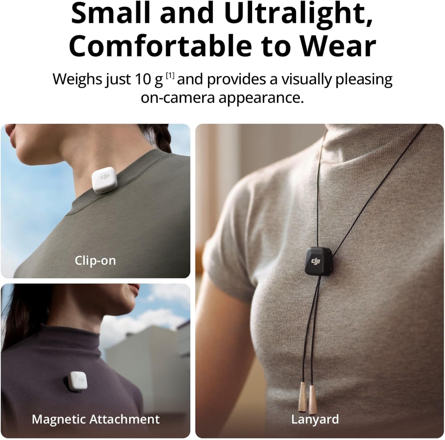 Mic Mini (2 TX + 1 RX + Charging Case), Wireless Lavalier Microphone for Iphone/Camera/Android, Ultralight, Detail-Rich Audio, 48H Use, Noise Cancelling, Automatic Limiting, Vlog, Streaming