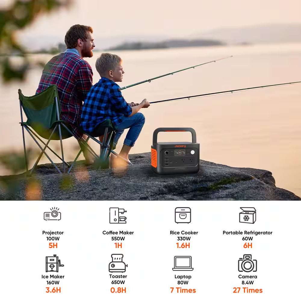 800-Watt Output/1600 Peak Portable Power Station Explorer 600 plus Push Button Start Battery Generator for Outdoors