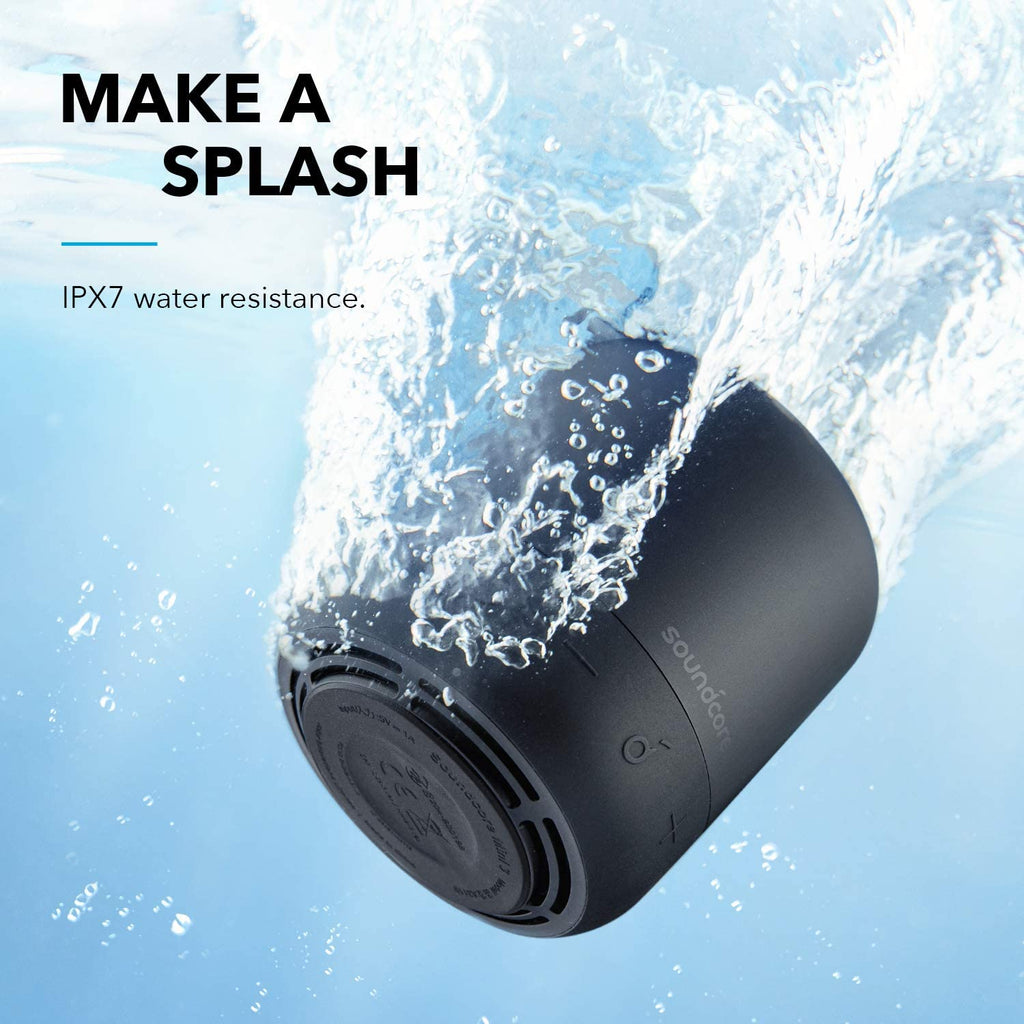 Mini 3 Bluetooth Speaker, Waterproof IPX7, Bassup and Partycast Technology, USB-C, Customizable EQ for Home and Portable Use