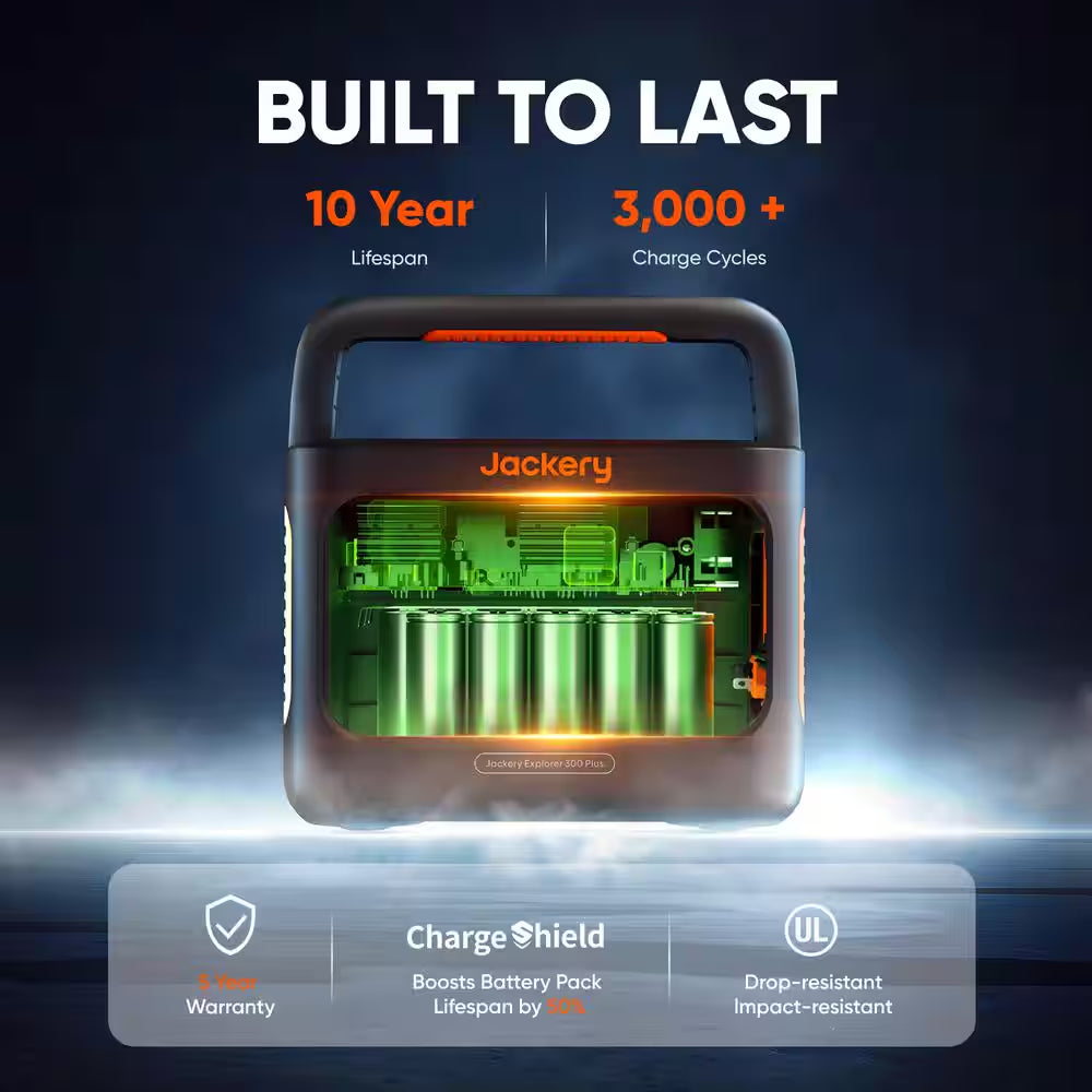 300W Continuous/600-Watt Peak Output Power Station Explorer 300 plus Push Button Start Battery Generator for Outdoors