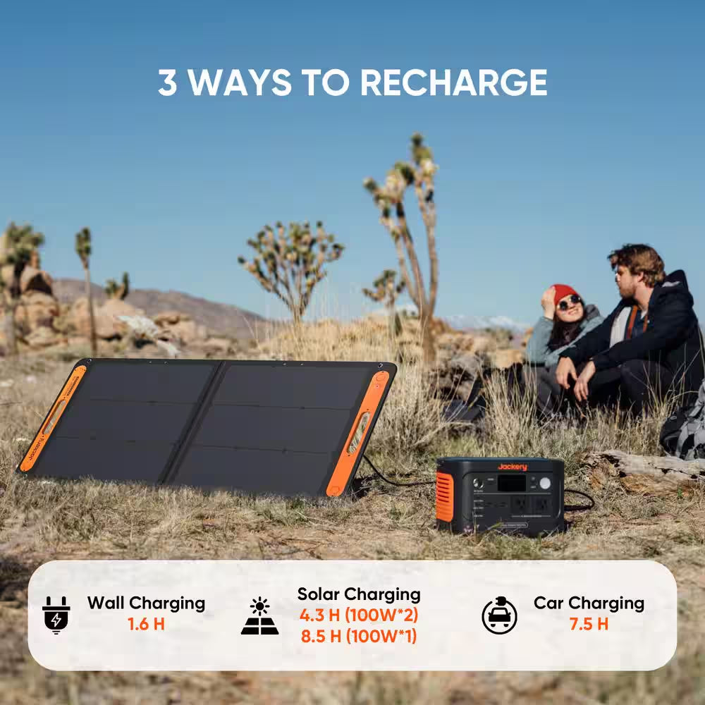 800-Watt Output/1600 Peak Portable Power Station Explorer 600 plus Push Button Start Battery Generator for Outdoors